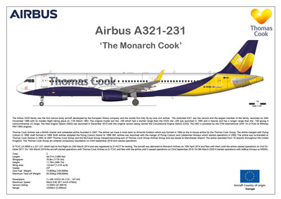 Monarch A321 Artwork Print A4 airline Gift 