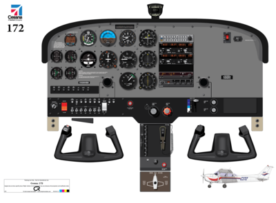 Cessna C172SP with Conventional Instruments Cockpit Poster - Digital Download