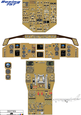 Boeing 757 & 767-300ER Cockpit Poster - Printed