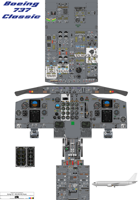Boeing 737-300/400/500 "Classic" Cockpit Poster - Digital Download