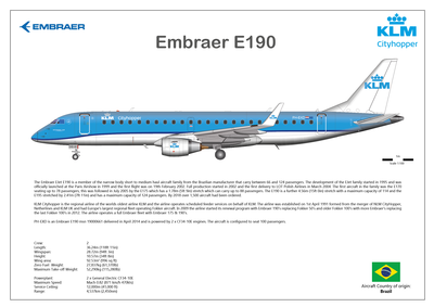 Embraer EJet E190 of KLM Cityhopper PH-EXD