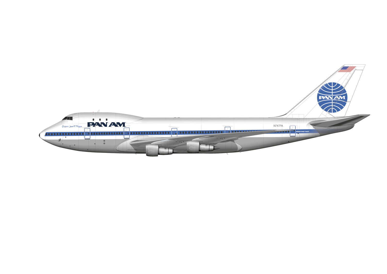 Boeing 747-100 of PanAm N747PA - First 747 delivered