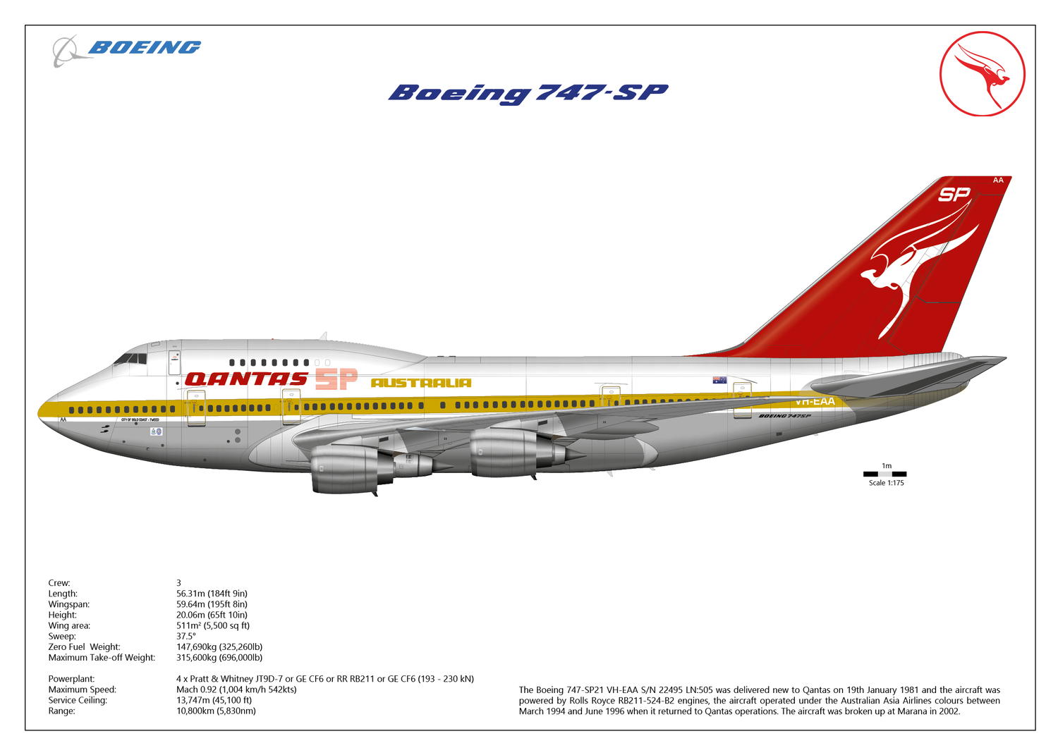 Boeing 747-SP Qantas - VH-EAA
