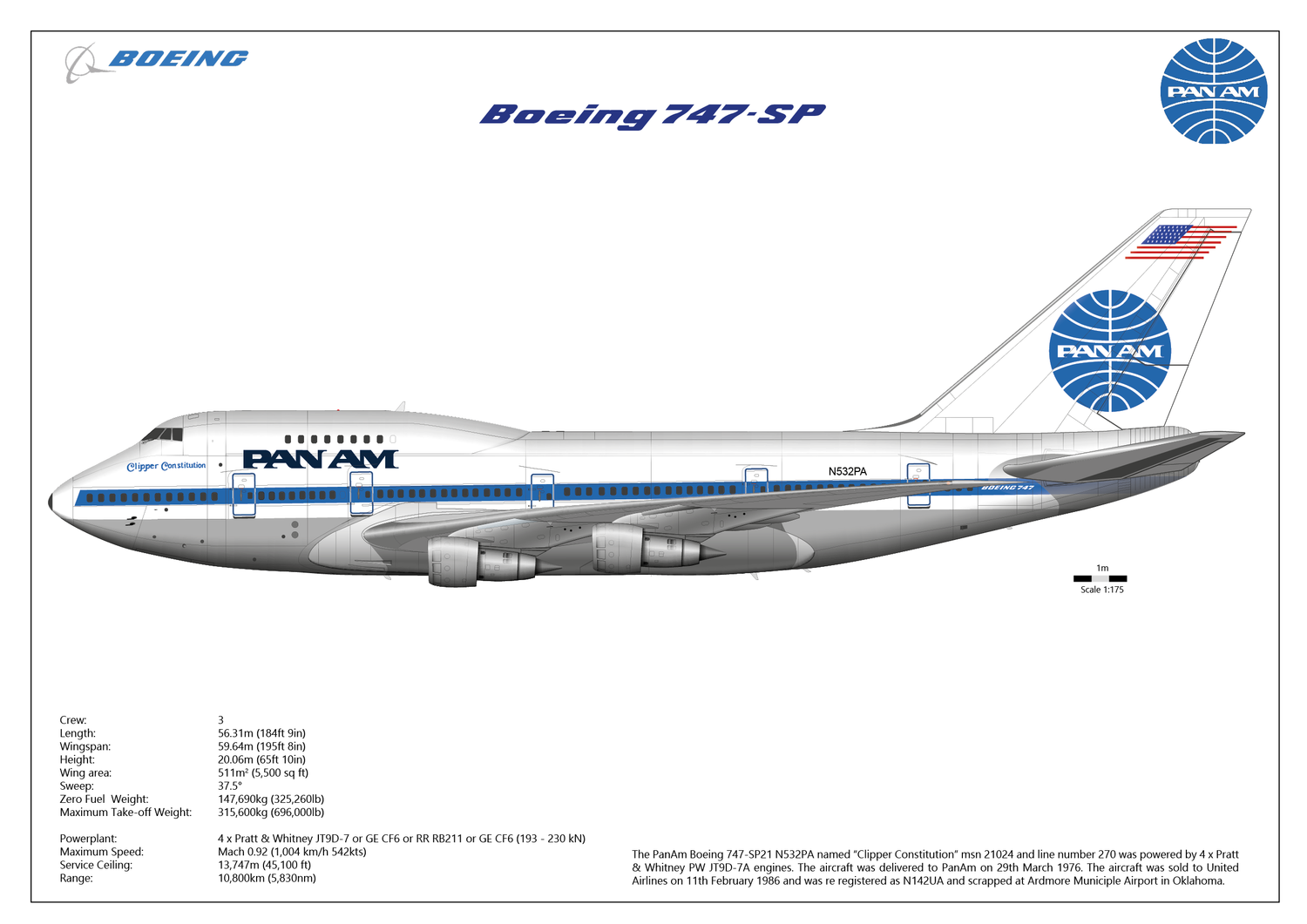 Boeing 747-SP Pan Am - N532PA