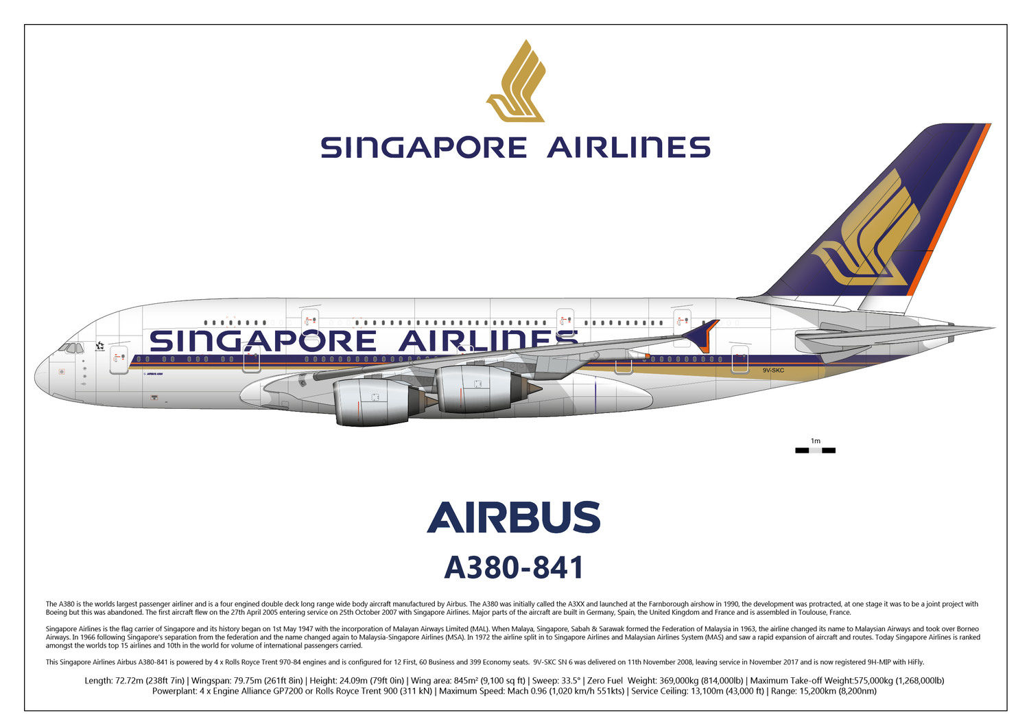 Airbus A380-841 of Singapore Airlines