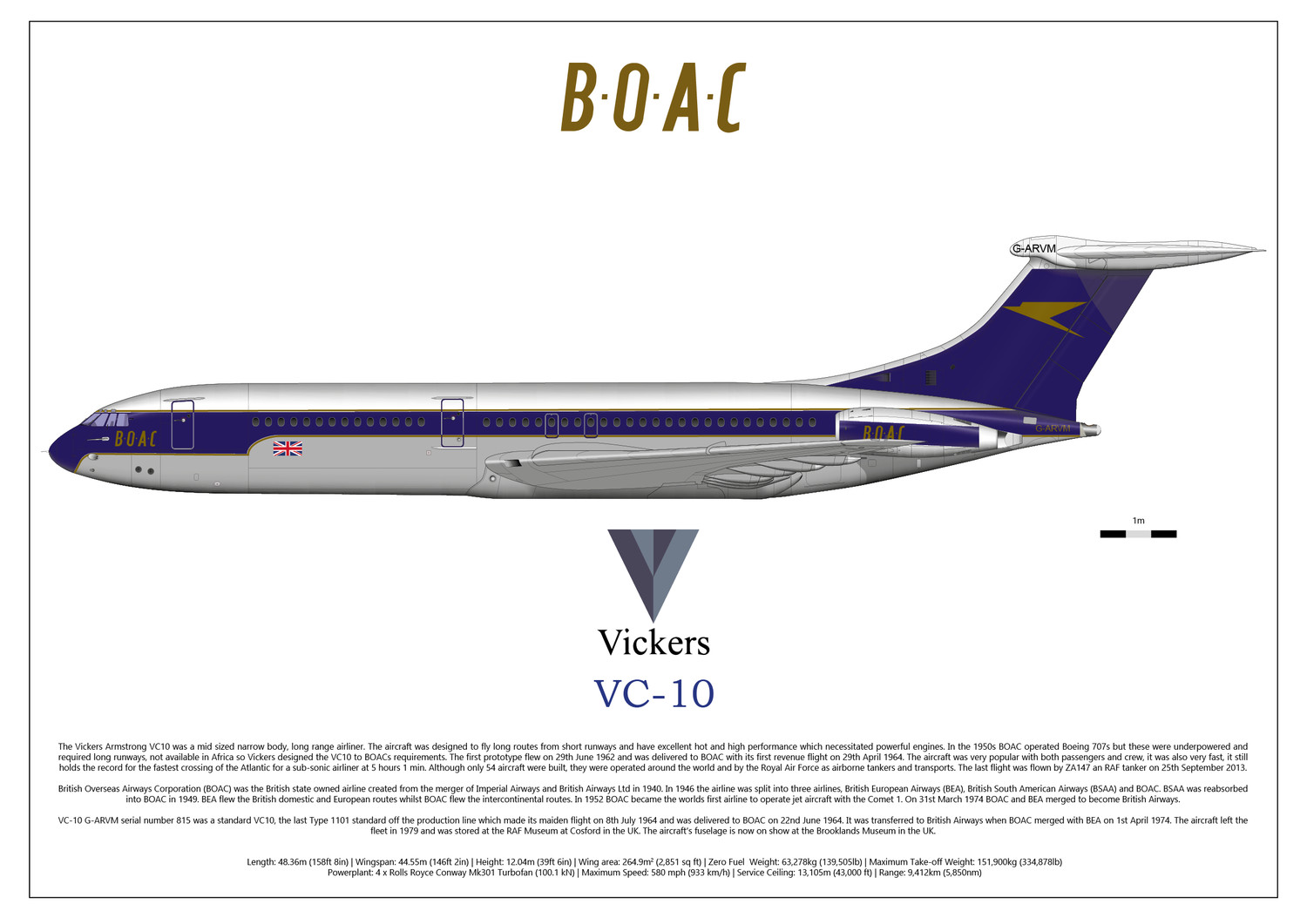 Vickers VC10 of BOAC