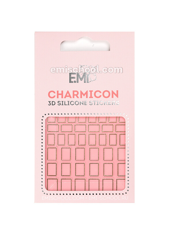 Charmicon 3D Silicone Stickers №111 Квадраты золото