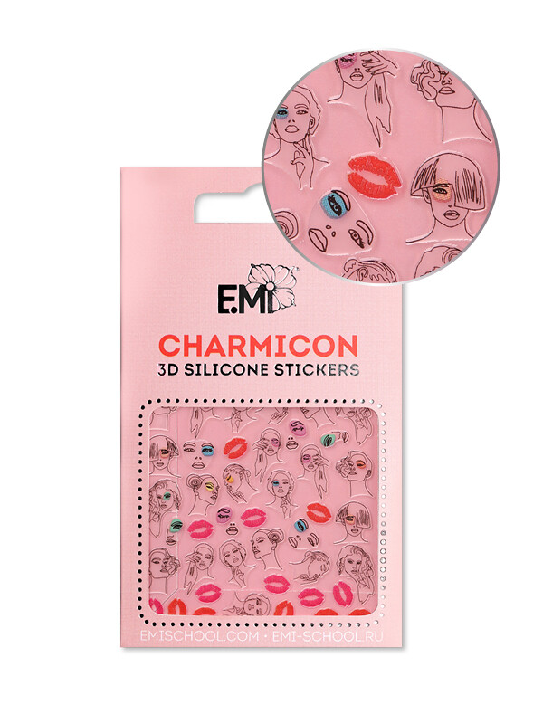 Charmicon 3D Silicone Stickers №123 Лица и губы