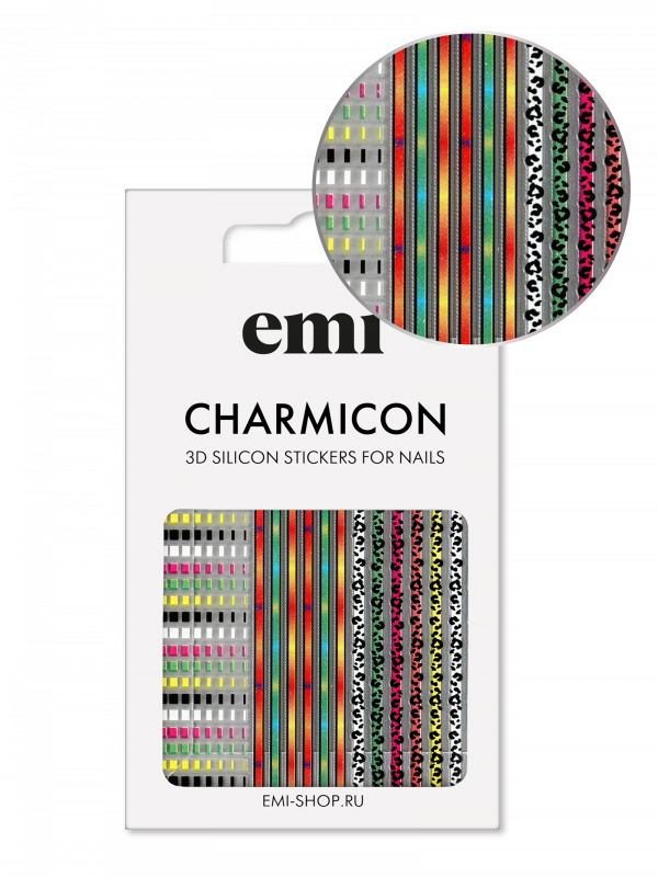 Charmicon 3D Silicone Stickers №206 Цветные полосы