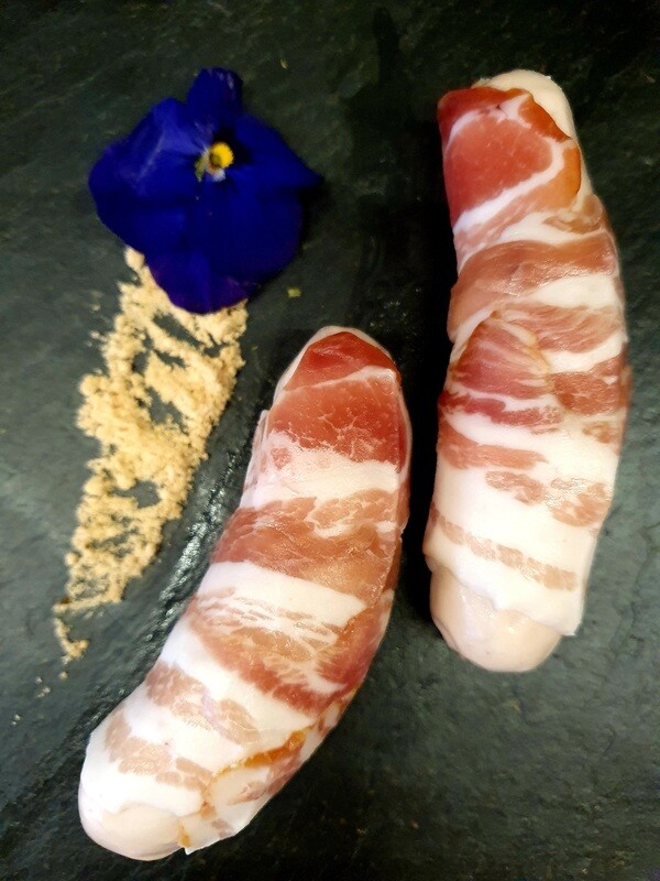 Kalbfleisch-Chipolata mit Speck umwickelt (50gr.) (Schweiz)