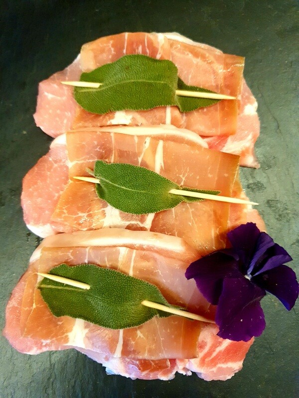 Saltimbocca de porc (environ 60gr.) (Suisse)