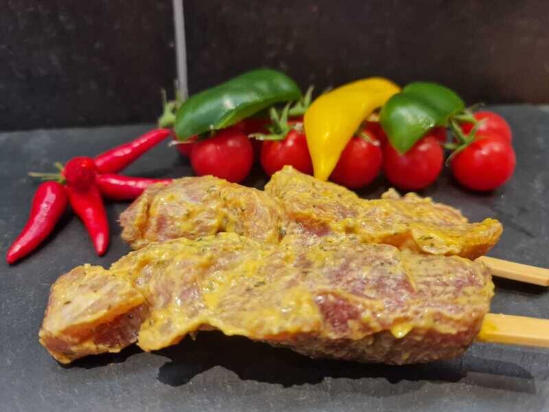 Schweinefleisch-Senf-Spieß (ca. 100gr.)
