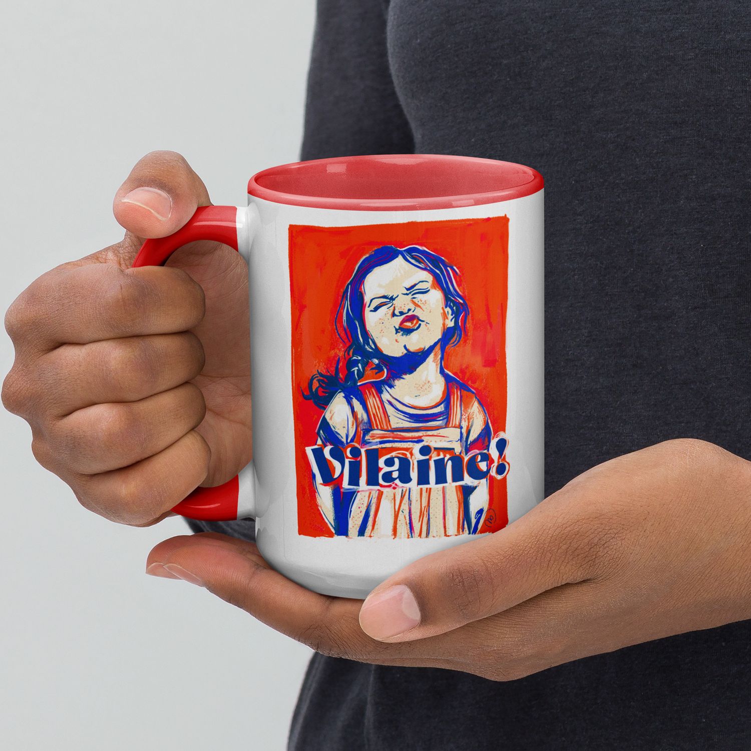 Mug Morgane céramique coloré à l'intérieur *  Série Vilaine