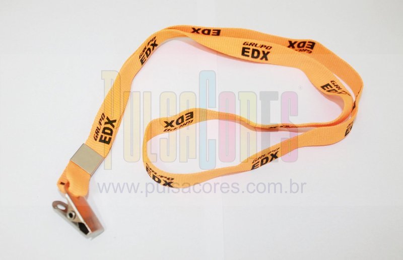 Cordão para Crachá Personalizado por SILK ( 1 lado - só Frente ) 12 x 85cm PACOTE C/ 100 unidades