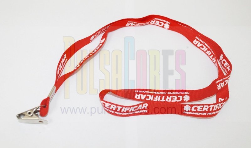 Cordão para Crachá Personalizado por SILK ( 2 lado - Frente x Verso ) 12 x 85cm PACOTE C/ 100 unidades