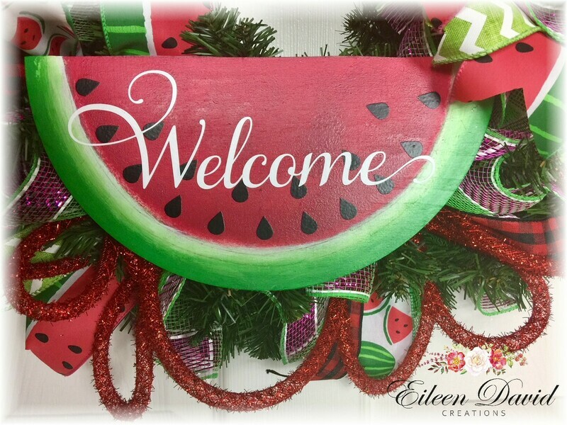 &quot;Welcome&quot; Watermelon Sign