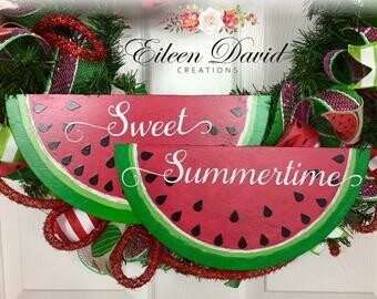 &quot;Sweet Summertime&quot; Double Watermelon Sign