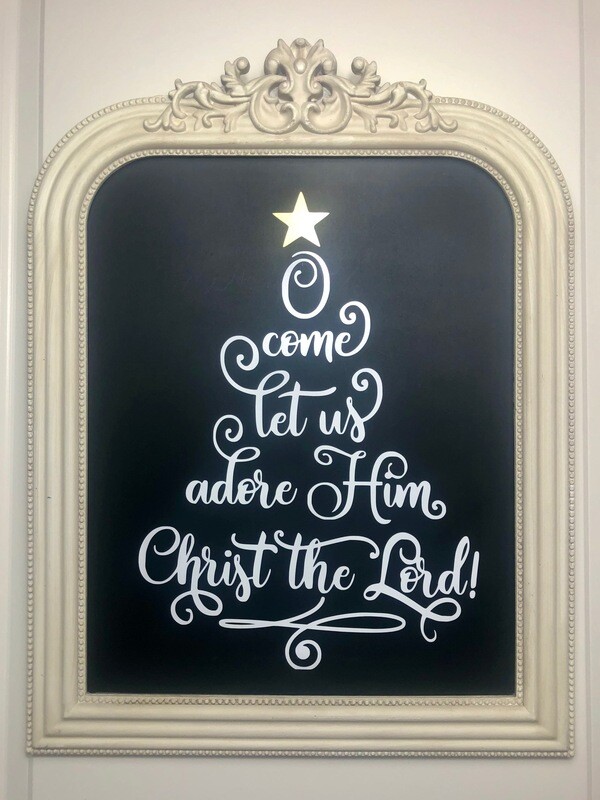&quot;O Come Let Us Adore Him Christ the Lord&quot; Vinyl Decal Set