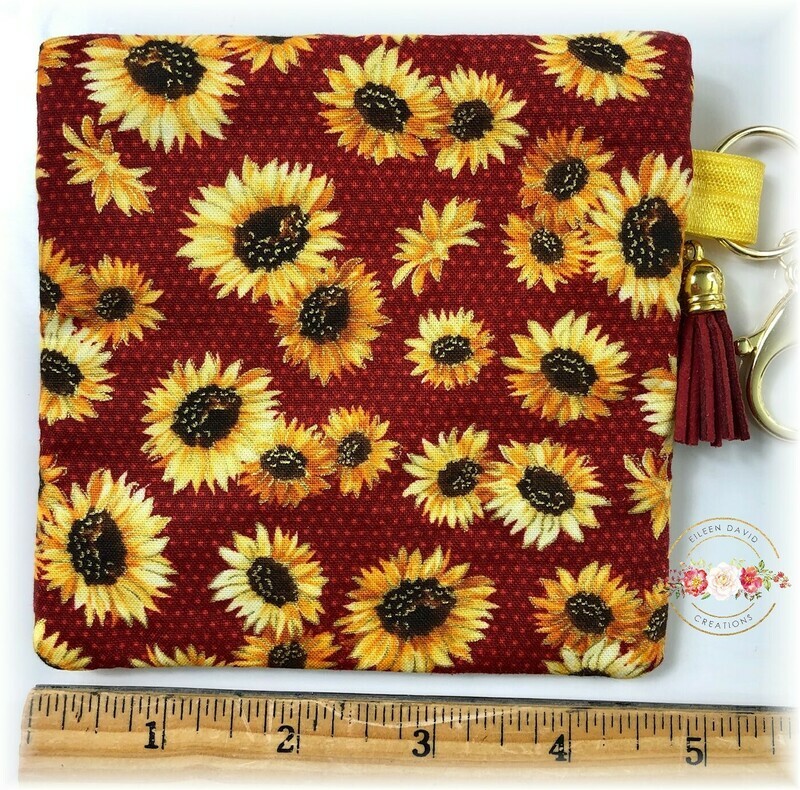 Zipper Bag with Tab &amp; Clasp #2 Sunflowers 1