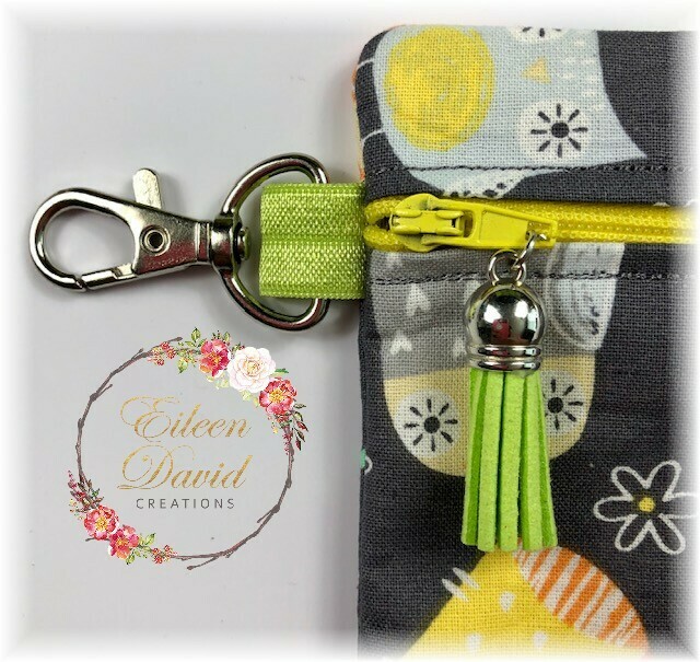 Zipper Bag with Tab &amp; Clasp #14 OWLS