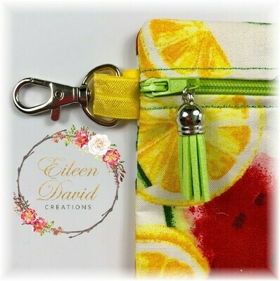 Zipper Bag with Tab &amp; Clasp #19 SUMMER FRUIT
