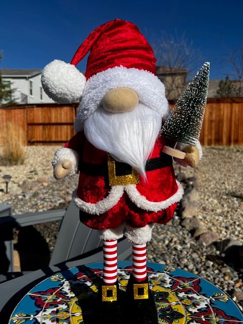 Standing Santa Gnome with Tree 2025