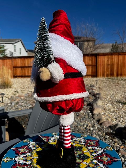 Standing Santa Gnome with Tree 2025