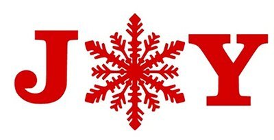 &quot;JOY&quot; with snowflake HEAT TRANSFER VINYL Decal