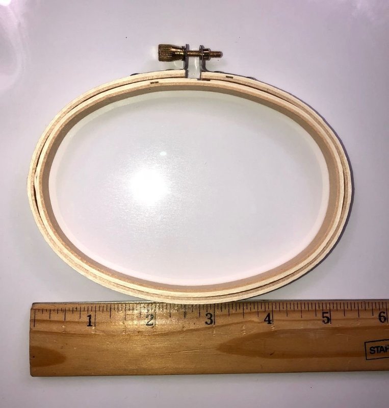 3 inch X 5 inch OVAL  Wood Embroidery Hoop