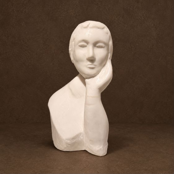 "Portrait of a Lady" Marble Sculpture by Kelley Estes