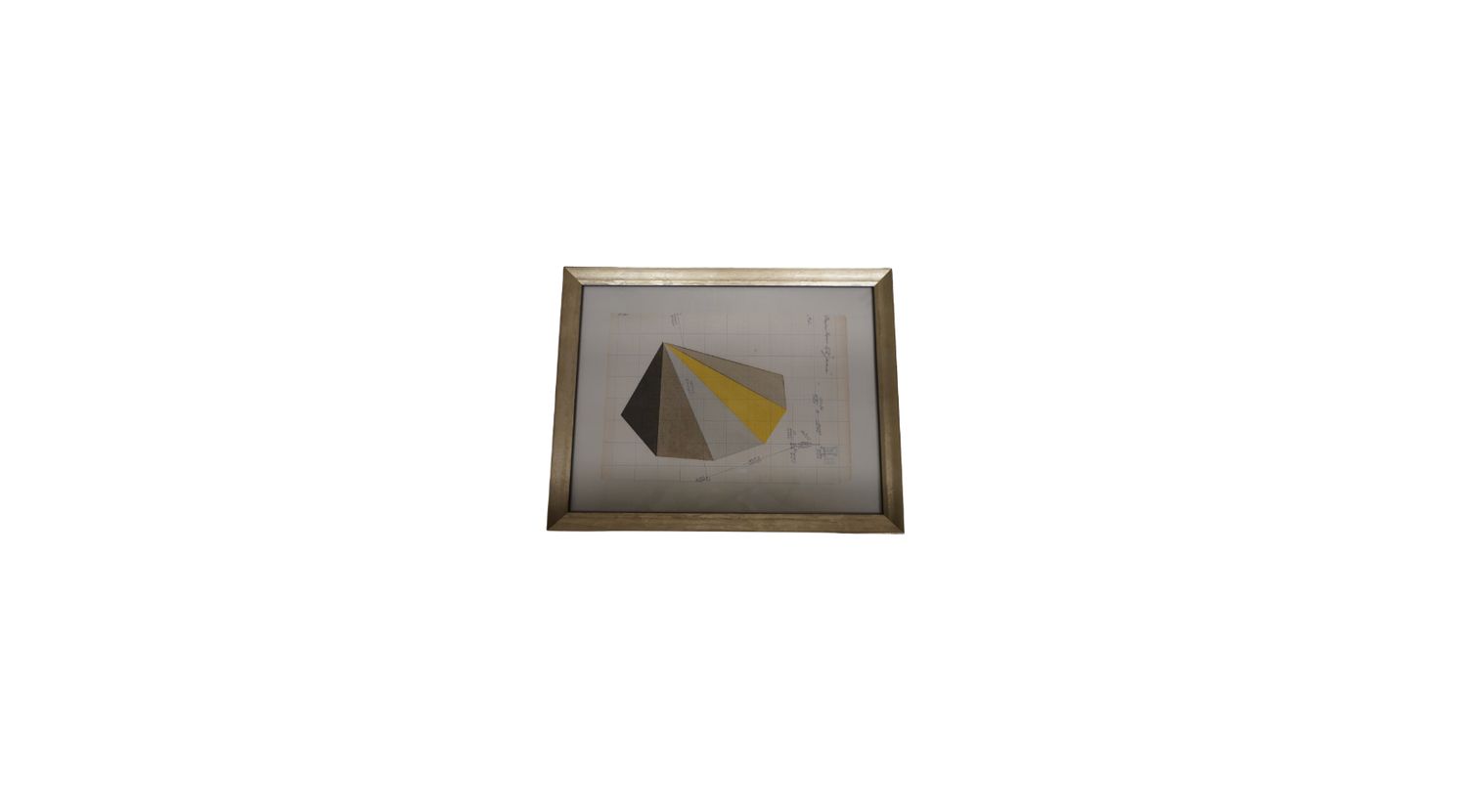 Geometric Oil Pastel on Vintage Notebook Paper in the Style of Sol Lewitt