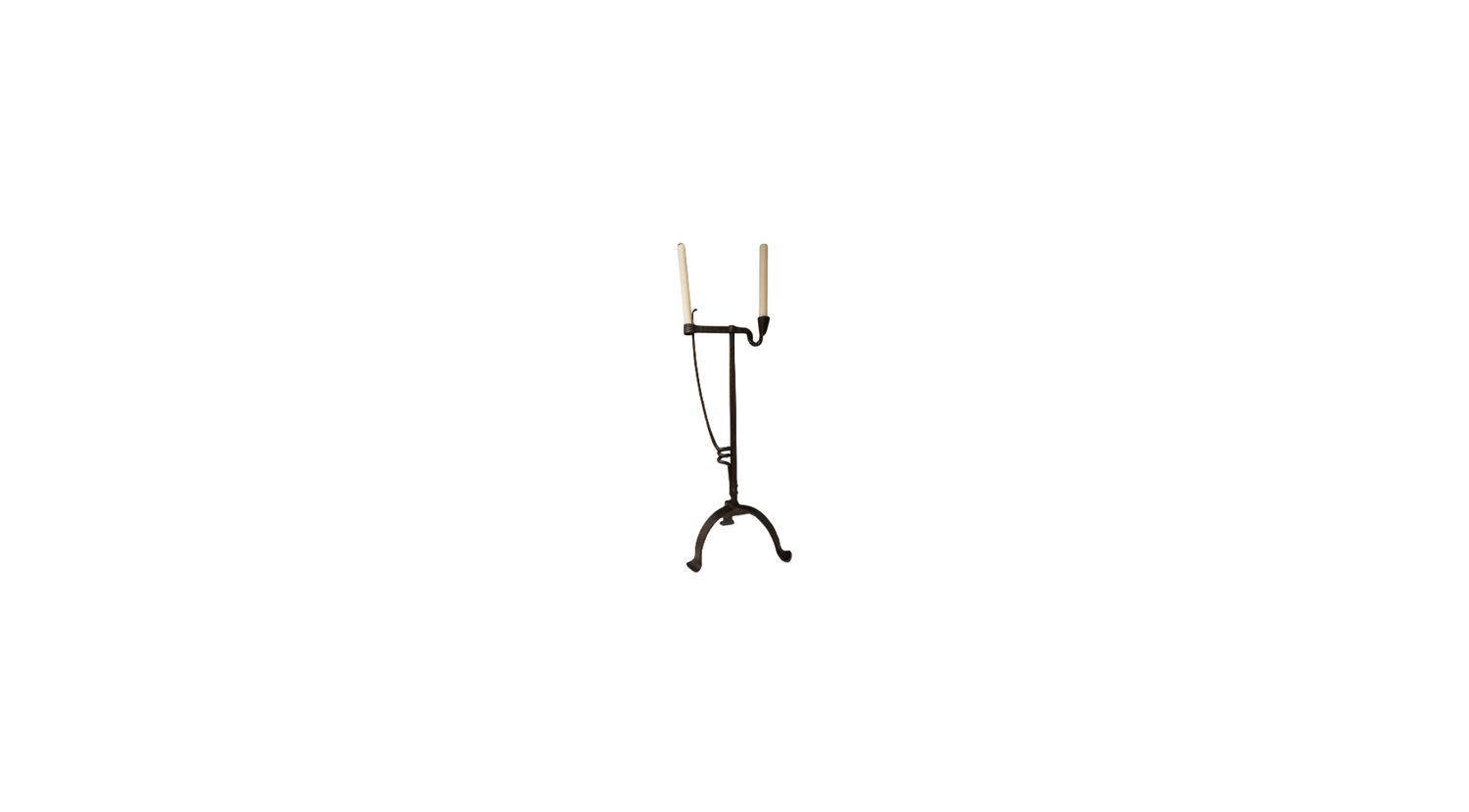 Custom Hand Forged Iron Candlestick with "Lever" Detail