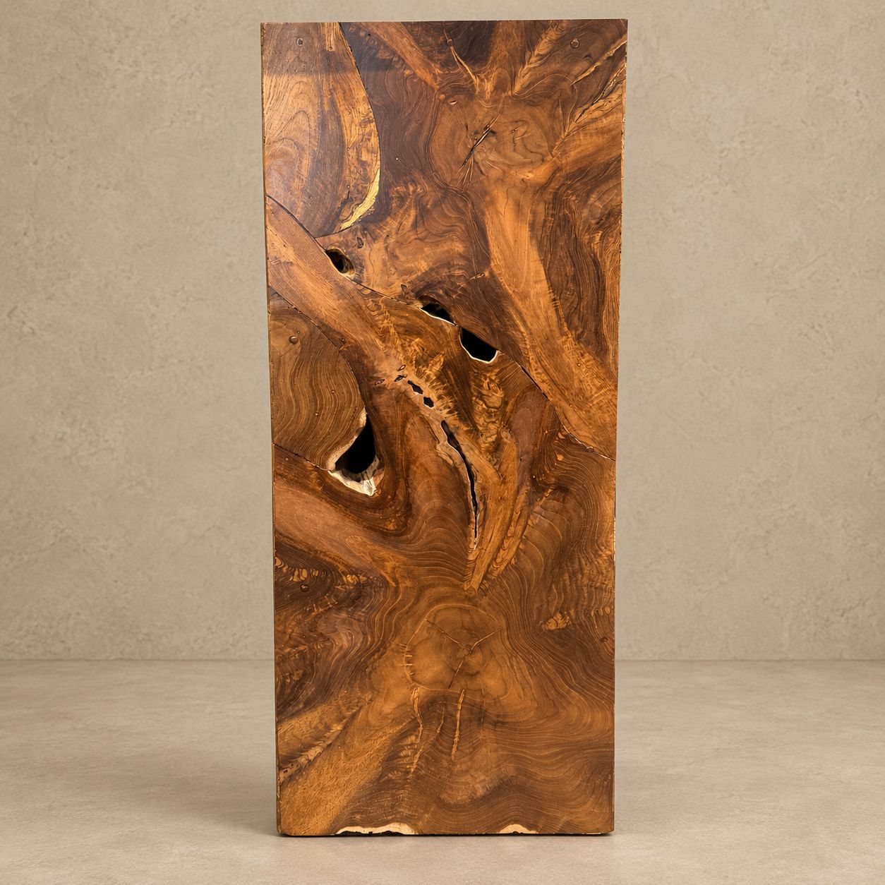 Dark Teak Cube Pedestal