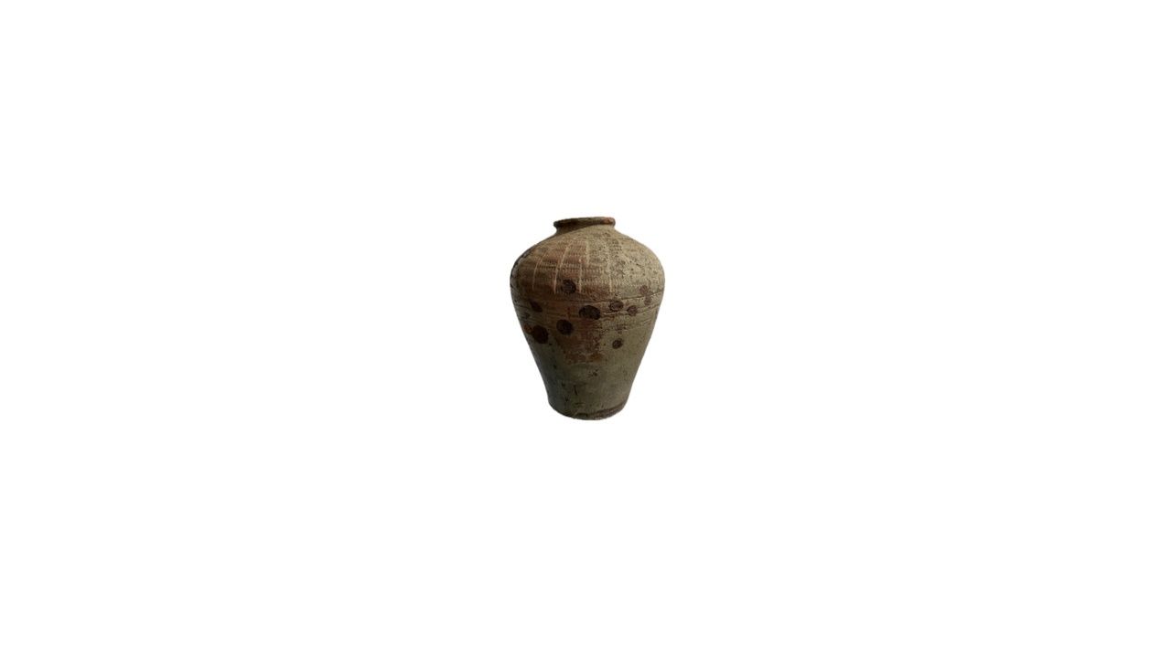 Vintage Handmade Chinese Ginger Jar with Handles