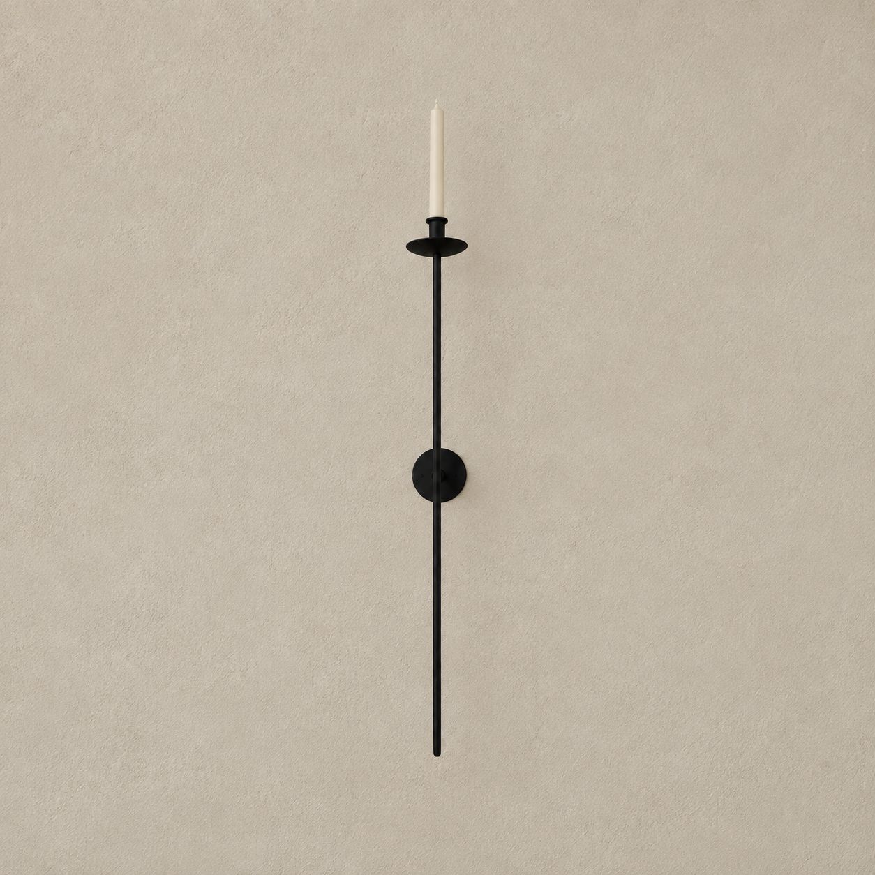 Pair of Custom Hand Forged Iron Wall Mount Candle Holder