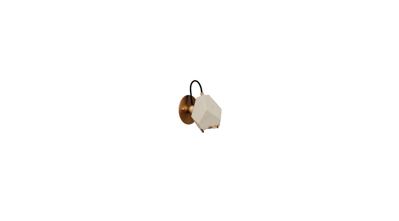 Ceramic "Relic" Spotlight Sconce in Porcelain Burnout Finish by Brooklyn NY Artisan