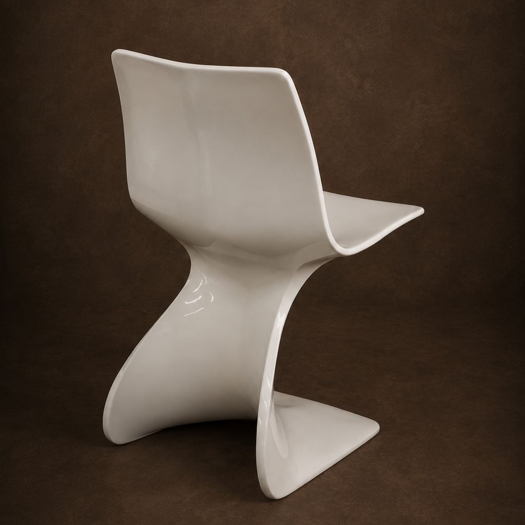 White Fiberglass Dining Chair