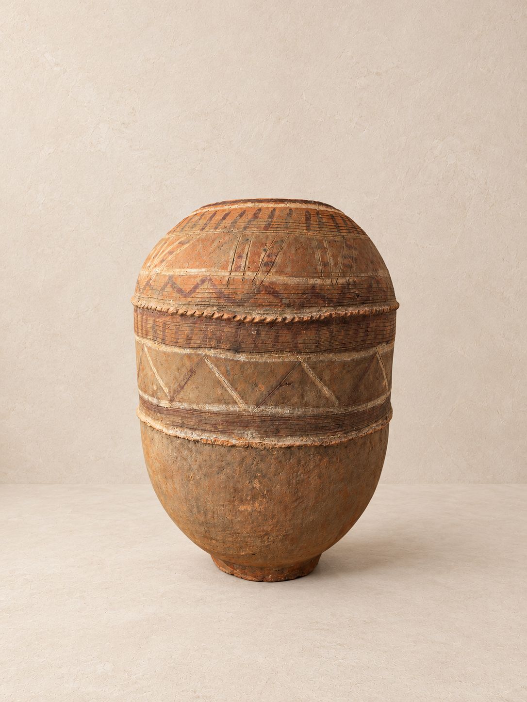 Large Hand Etched African Clay Jar