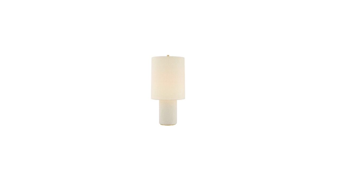 Nubby Ivory Boucle Table Lamp, 15" dia X 31"h