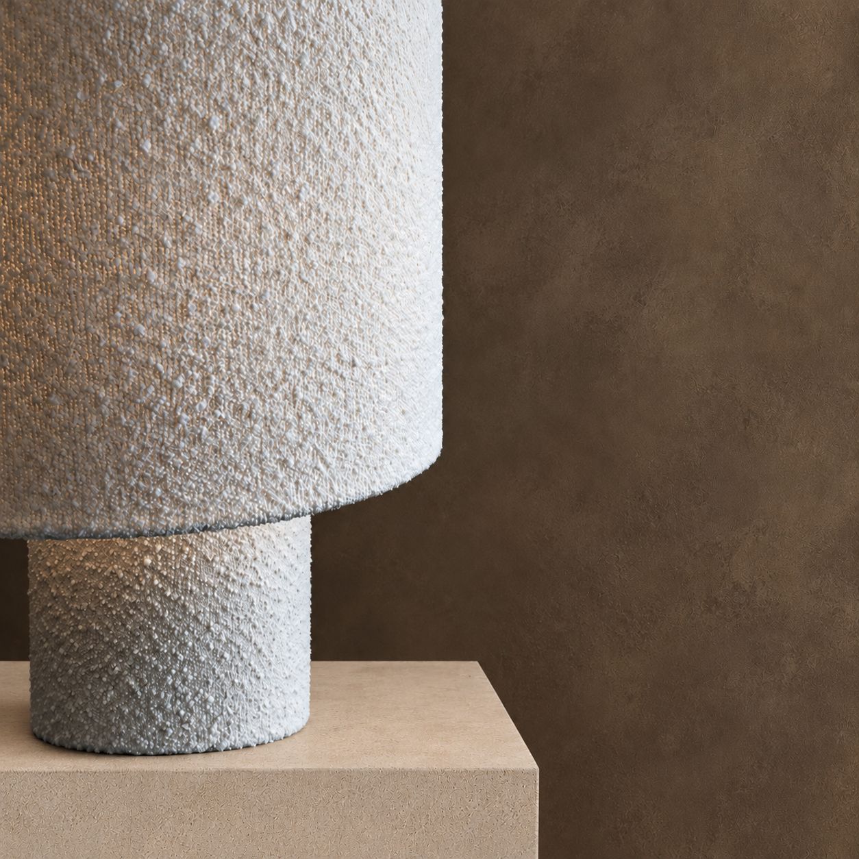 Nubby Ivory Boucle Table Lamp