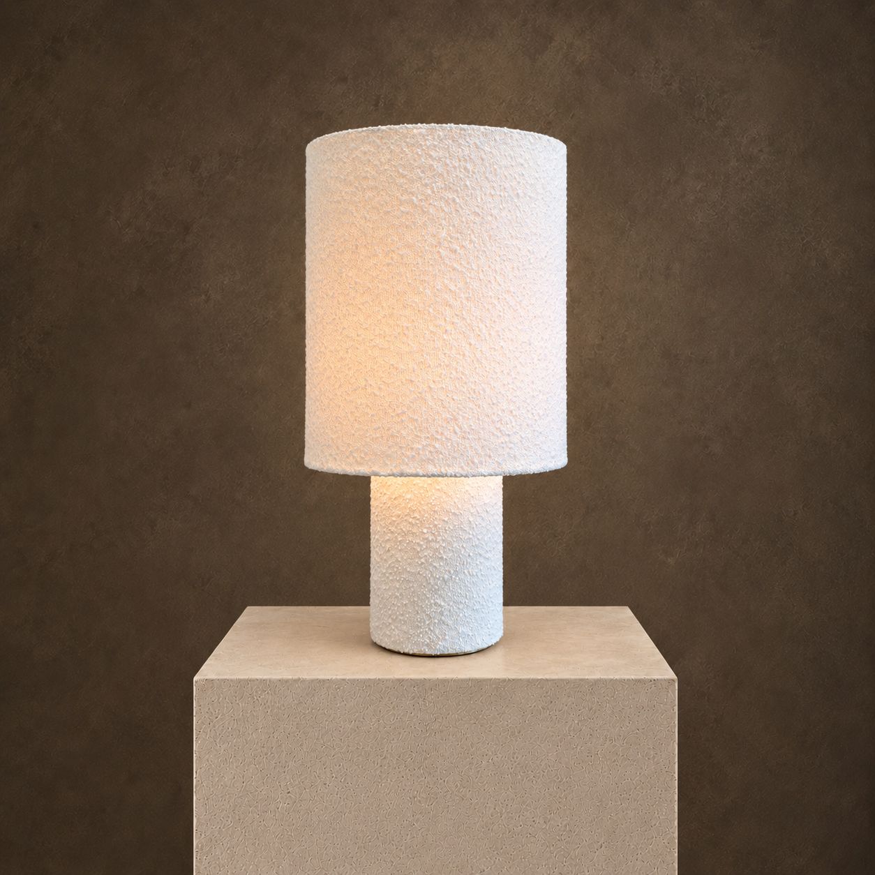 Nubby Ivory Boucle Table Lamp