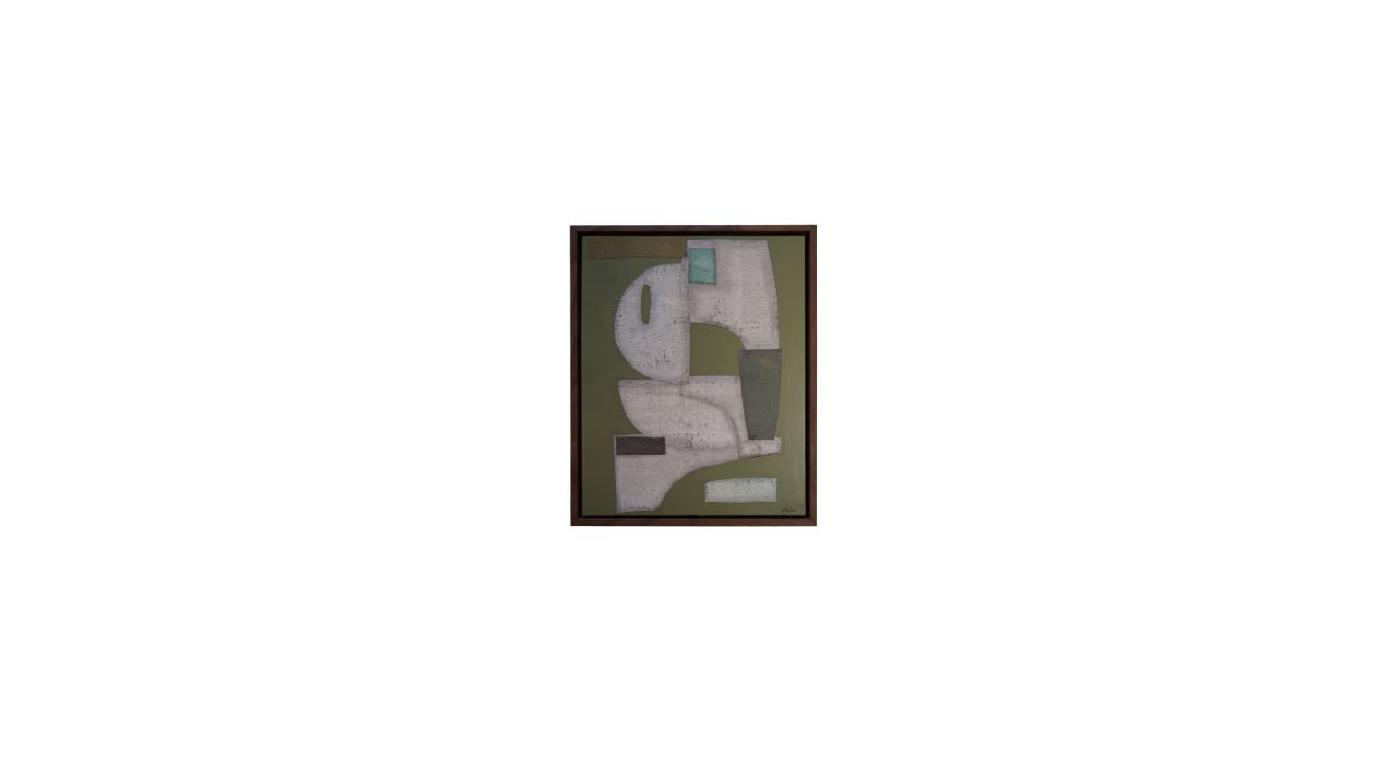 "Edamame No. 1" Abstract Art by Jennifer Gibbs, 17 1/2" x 21 1/2"