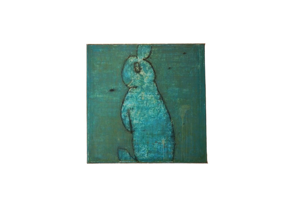"Blue Bunny" Painting by Todd Mossman, 44 1/2" x 44 3/4"