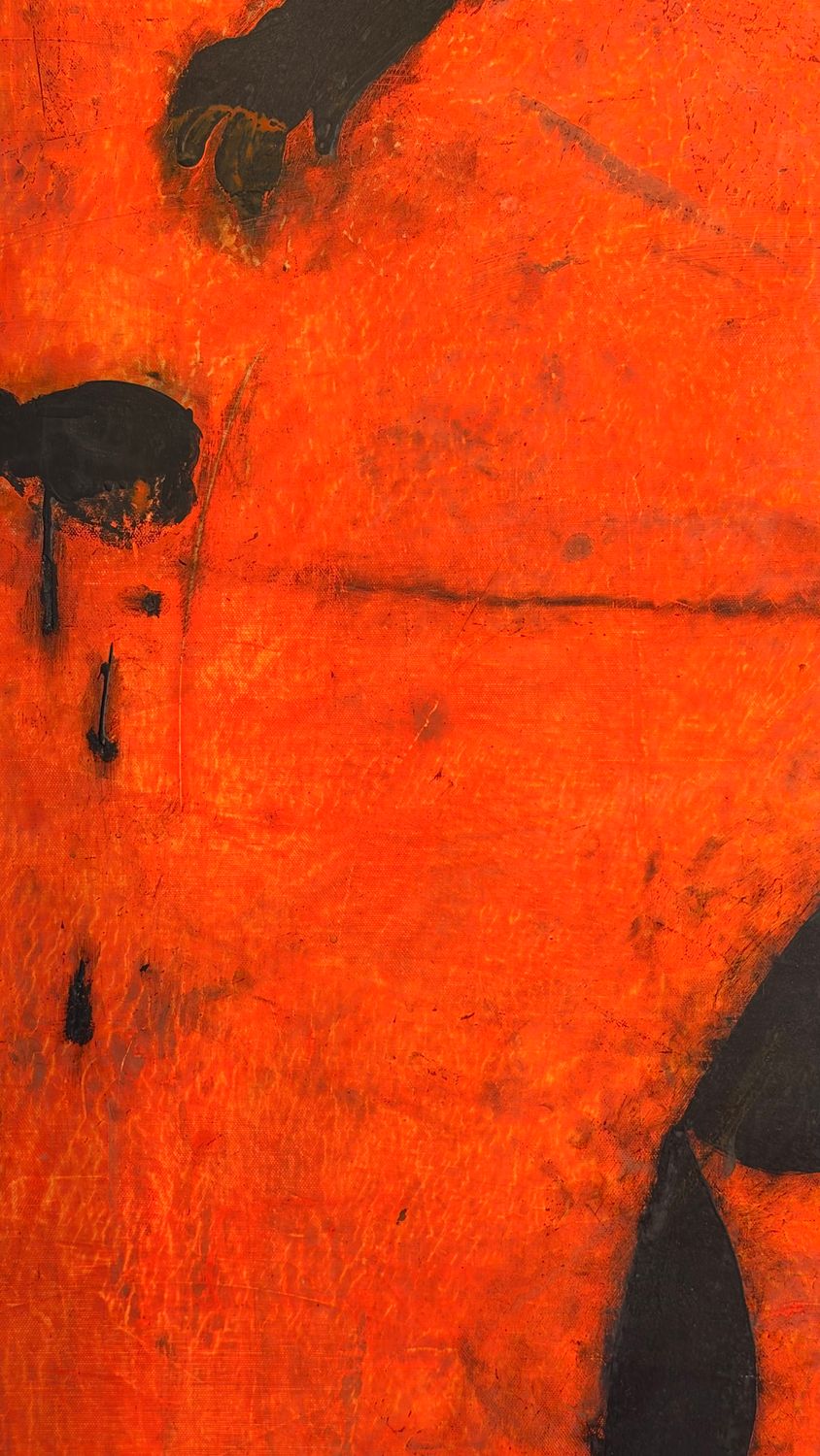 "Dijon Comes for the Persimmons" Painting of Opossum on Telephone Wire by Todd Mossman