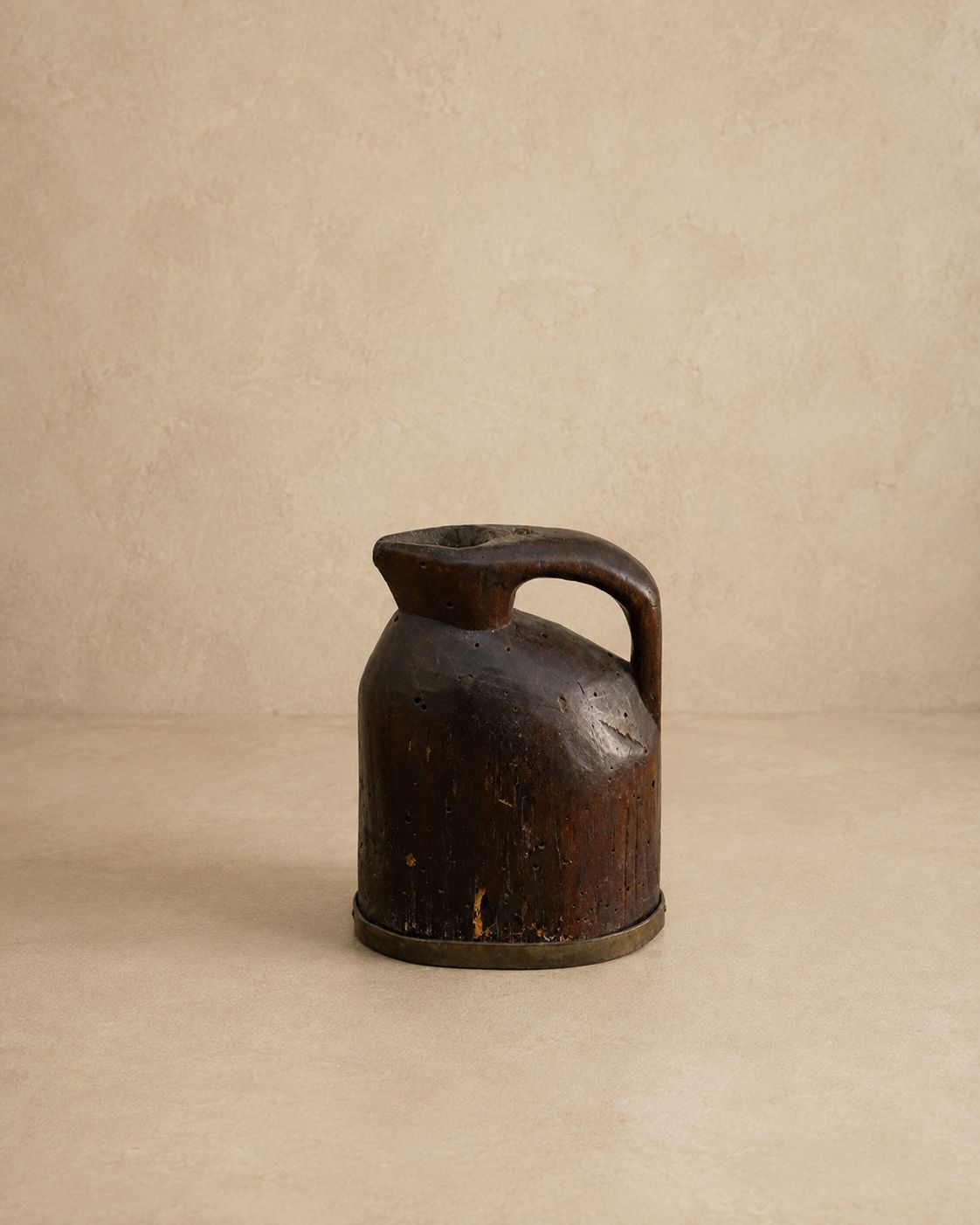 18th Century Wooden Pitcher Made by Farmers, France