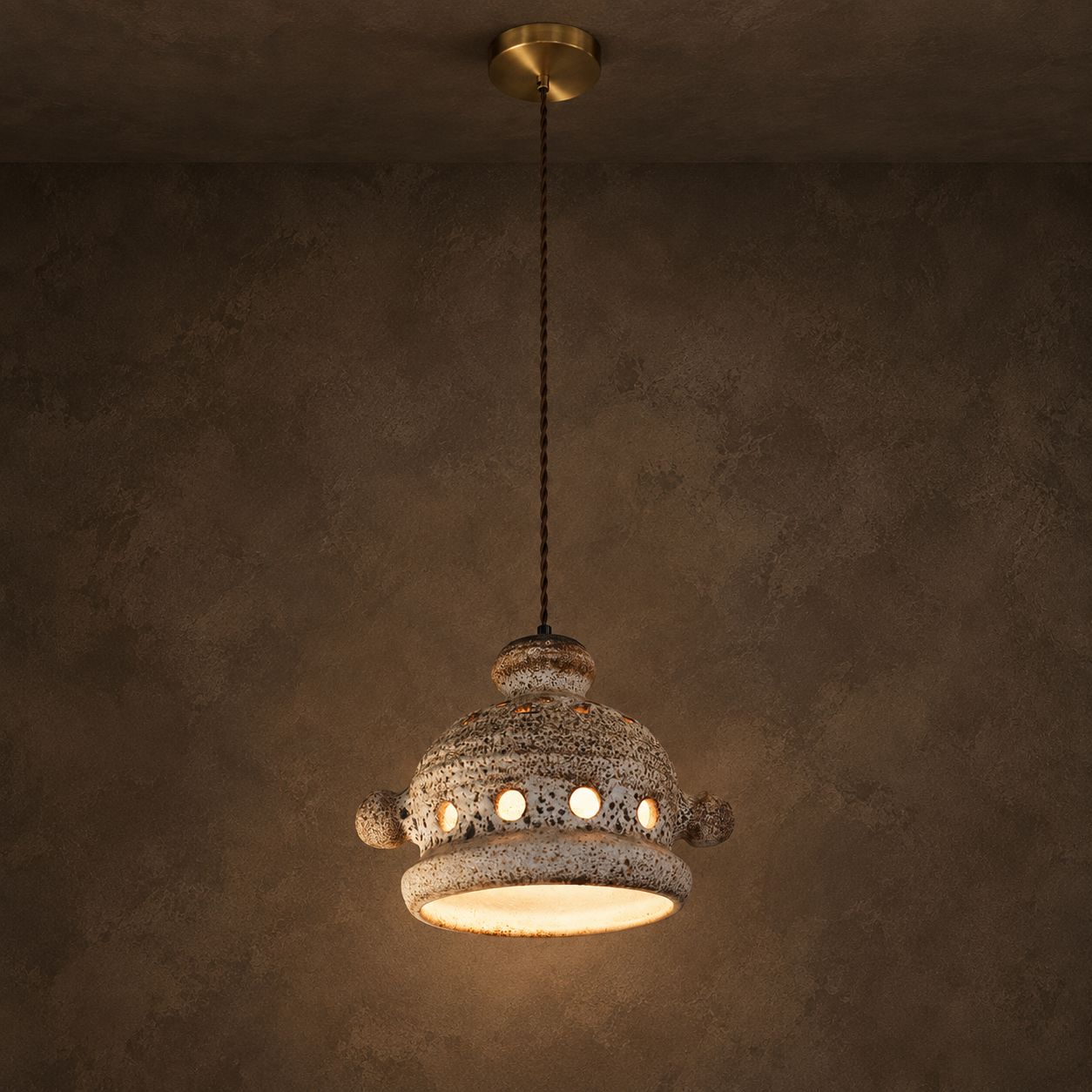 Beige Danish Stoneware Pendant