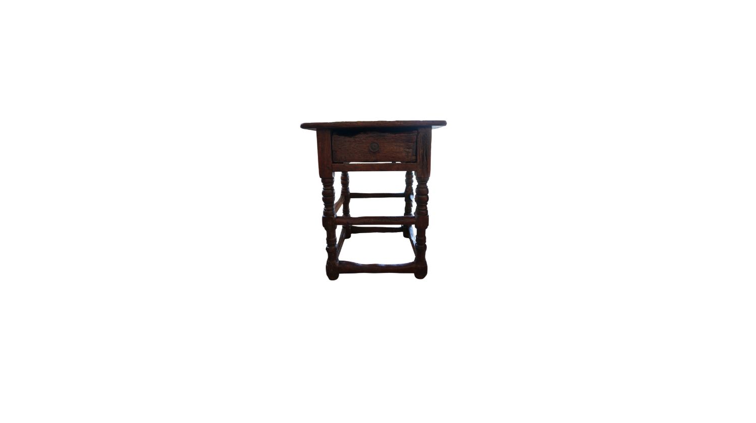Carved Italian Wood End Table with Single Drawer