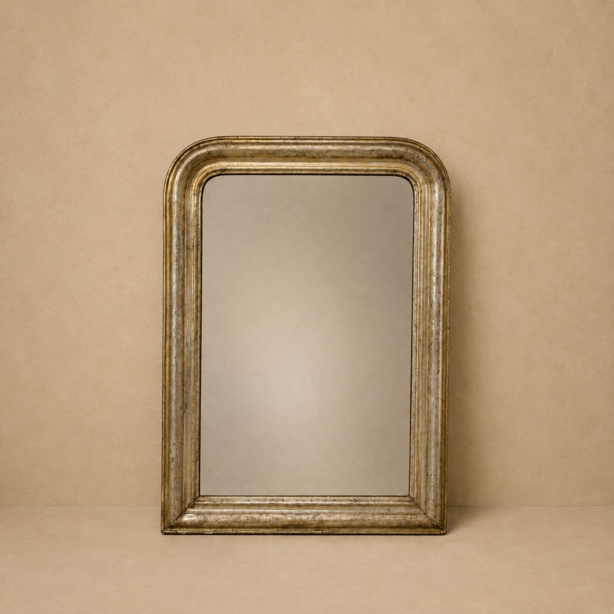 Louis Philippe Mirror with Silver and Copper Leaf on Frame