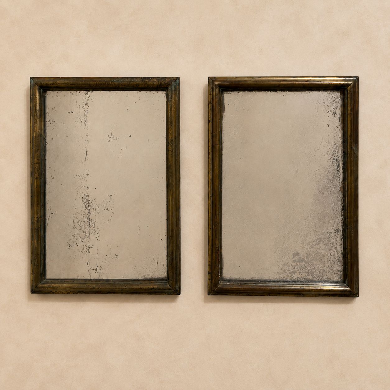 Brass Mirror with Mercury Glass