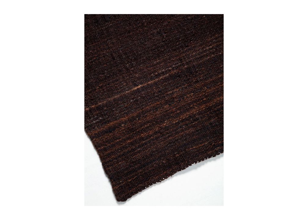 Hand Spun, Hand Dyed Sheep Wool Rug in Chocolate Color from Argentina